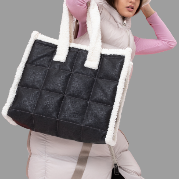 Omuz Çantası Siyah Suni Deri